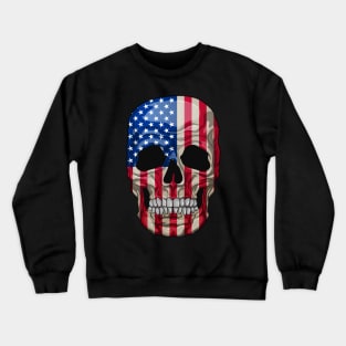 Skull, American flag Crewneck Sweatshirt